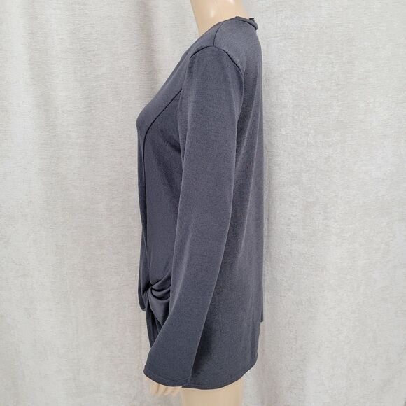 YOINS Yours Inspiration Women's Large  Gray Twist Hem Sweater - Picture 6 of 11